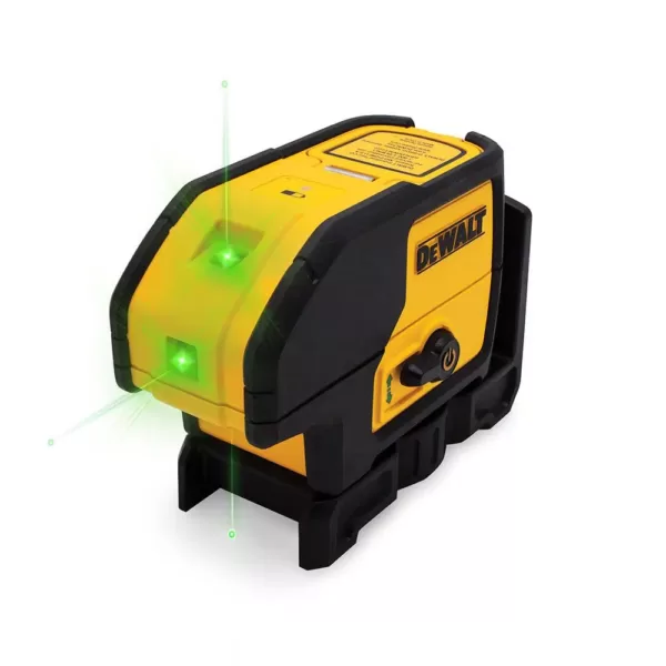 DEWALT 100 ft. Green Self-Leveling 3-Spot Laser Level with (2) AA Batteries & Case