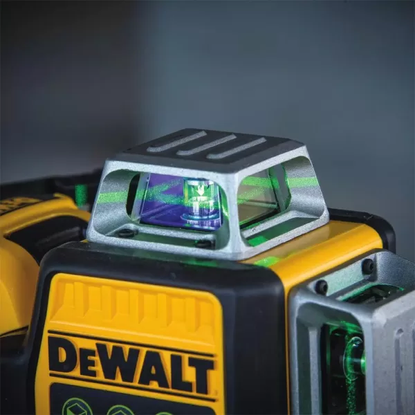 DEWALT 12-Volt MAX Lithium-Ion Cordless 3-Beam 360-Degree Green Laser Level with Bonus TOUGHSYSTEM 22 in. Small Tool Box