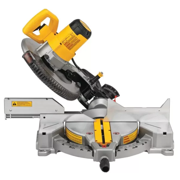 DEWALT 15 Amp Corded 12 in. Compound Single Bevel Miter Saw with Heavy-Duty Work Stand