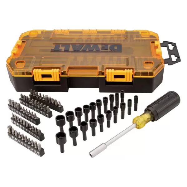 DEWALT 1/4 in. Multi-Bit and Nut Driver Set (70-Piece) with Bonus 9 ft. x 1/2 in. Pocket Tape Measure with Magnetic Back