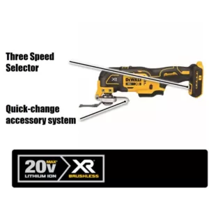 DEWALT 20-Volt MAX XR Cordless Brushless 3-Speed Oscillating Multi-Tool with (1) 20-Volt 2.0Ah Battery & 6-1/2 in. Circular Saw