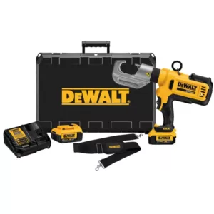 DEWALT 20-Volt MAX Cordless Died Cable Crimping Tool with (2) 20-Volt 4.0Ah Batteries, Charger & Case