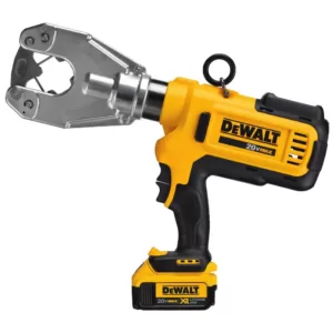 DEWALT 20-Volt MAX Cordless Dieless Cable Crimping Tool with (2) 20-Volt 4.0Ah Batteries, Charger, Case & Cable Cutting Tool
