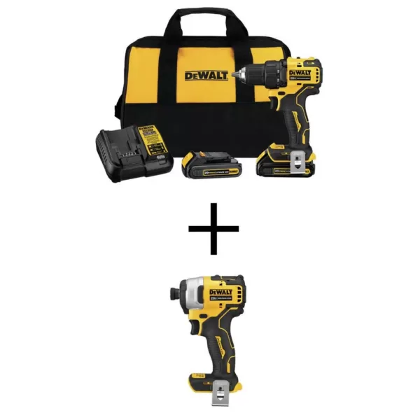 DEWALT ATOMIC 20-Volt MAX Cordless Brushless Compact 1/2 in. Drill/Driver with ATOMIC 20-V Brushless Impact Driver (Tool-Only)
