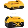 DEWALT 20-Volt MAX Compact Lithium-Ion 2.0 Ah Battery Pack and 20-Volt MAX XR Lithium-Ion Battery Pack 4.0 Ah