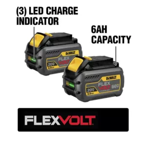 DEWALT FLEXVOLT 20-Volt/60-Volt MAX Lithium-Ion 6.0 Ah Battery Pack (2-Pack)