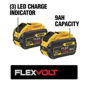 DEWALT FLEXVOLT 20-Volt/60-Volt MAX Lithium-Ion 9.0Ah Battery Pack (2-Pack)