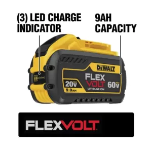 DEWALT FLEXVOLT 20-Volt/60-Volt MAX Lithium-Ion 9.0Ah Battery