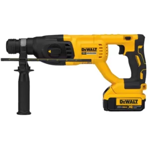 DEWALT 20-Volt MAX Cordless Brushless 1 in. SDS Plus D-Handle Rotary Hammer,(2) 20-Volt 4.0Ah Batteries & 3/8 in. Impact Wrench