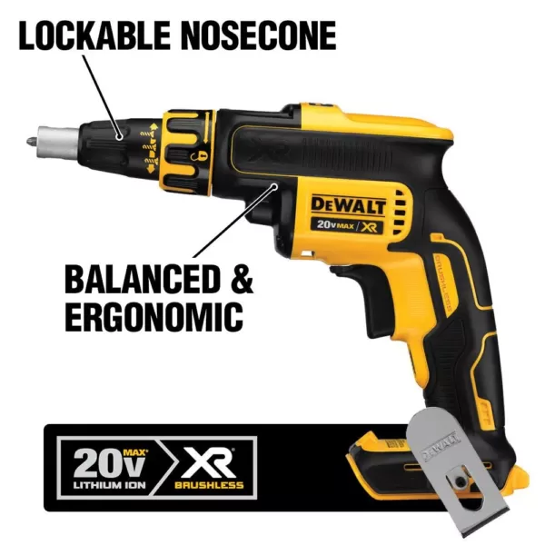 DEWALT 20-Volt MAX XR Cordless Drywall Screw Gun/Cut-out Tool Kit (2-Tool) with (2) 2.0Ah Batteries & 1/4 in. Impact Driver
