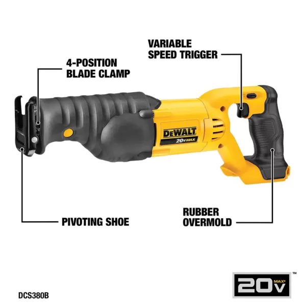 DEWALT 20-Volt MAX Cordless Combo Kit (8-Tool) with (2) 20-Volt 2.0Ah Batteries & 3/8 in. Impact Wrench