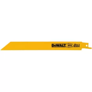 DEWALT 8 in. 18 Teeth per in. Demolition Reciprocating Saw Blade (5-Pack)