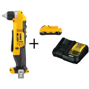 DEWALT 20-Volt MAX Cordless 3/8 in. Right Angle Drill/Driver, (1) 20-Volt 3.0Ah Battery & Charger