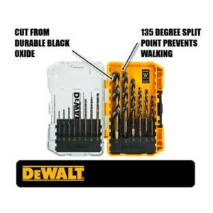 DEWALT Steel Screwdriving Bit Set with Tough Case (29-Piece) with Black and Gold Drill Bit Set (14-Piece)