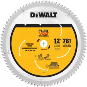 DEWALT FLEXVOLT 12 in. 78-Teeth Carbide-Tipped Miter Saw Blade