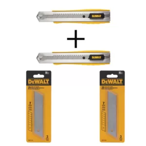 DEWALT 25 mm Metal Body Snap-Off Knife (2-Pieces) with 25 mm Snap Blades (6-Pieces)
