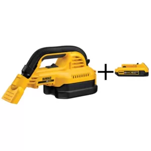 DEWALT 20-Volt MAX Lithium-Ion 1/2 Gal. Wet/Dry Portable Vacuum (Tool-Only) with 2Ah Battery