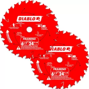 DIABLO 6-1/2 in. 24-Tooth Framing Circular Saw Blade Value Pack (2-Pack)