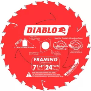 DIABLO 7-1/4 in. x 24-Teeth Tracking Point Framing Saw Blade