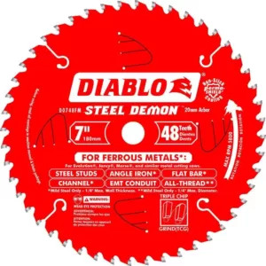 DIABLO 7 in. x 48-Tooth x 20mm Arbor Steel Demon Ferrous Metal Cutting Saw Blade