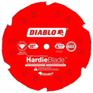 DIABLO 10 in. x 6-Teeth Polycrystalline Diamond (PCD) Tipped James Hardie/Fiber Cement Saw Blade
