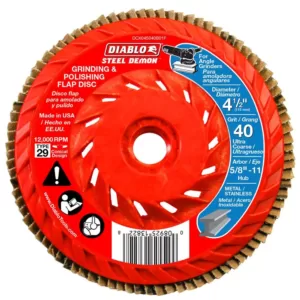 DIABLO 4-1/2 in. 40-Grit Steel Demon Grinding and Polishing Flap Disc with Integrated Speed Hub