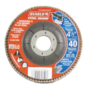 DIABLO 4-1/2 in. 40-Grit Steel Demon Grinding and Polishing Flap Disc with Type 29 Conical Design