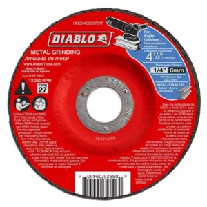 DIABLO 4-1/2 in. x1/4 in. x7/8 in. Metal Grinding Disc with Depressed Center (10-Pack)