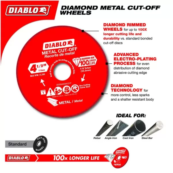 DIABLO 4.5 in. Diamond Wheel for Metal Cutting (2-Pack)