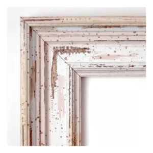 Amanti Art Alexandria 41 in. W x 29 in. H Framed Rectangular Beveled Edge Bathroom Vanity Mirror in Distressed Whitewash