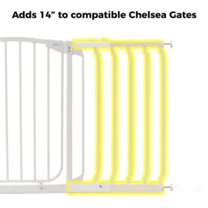 Dreambaby 14 in. Gate Extension for White Chelsea Standard Height Child Safety Gate