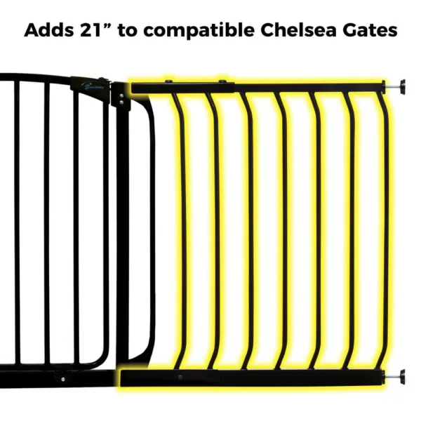Dreambaby 21 in. Gate Extension for Black Chelsea Standard Height Child Safety Gate