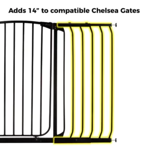 Dreambaby 14 in. Gate Extension for Black Chelsea Extra Tall Child Safety Gate