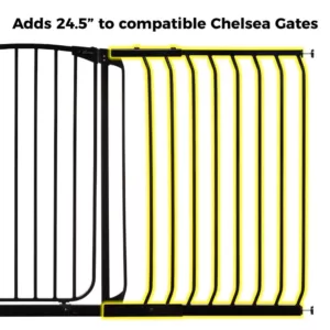 Dreambaby 24.5 in. Gate Extension for Black Chelsea Extra Tall Child Safety Gate