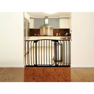 Dreambaby Chelsea 29.5 in. H Standard Height and Extra Wide Auto-Close Security Gate in Black with Extensions