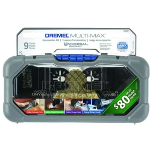Dremel Multi-Max Oscillating Tool Cutting and Variety Accessory Kit for Wood, Metal, and Drywall (9 Pieces)
