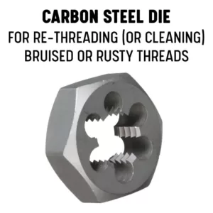 Drill America 1-1/4 in.-7 Carbon Steel Hex Re-Threading Die