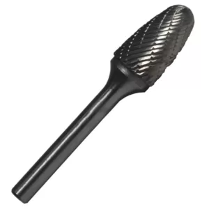Drill America 3/4 in. x 1-1/2 in. Tree Radius End Solid Carbide Burr Rotary File Bit with 1/4 in. Shank