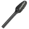 Drill America 5/8 in. x 1 in. Tree Radius End Solid Carbide Burr Rotary File Bit with 1/4 in. Shank