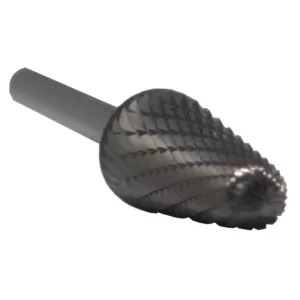 Drill America 3/8 in. x 1-1/16 in. Cone Solid Carbide Burr Rotary File Bit with 1/4 in. Shank