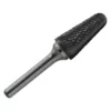 Drill America 1/2 in. x 1-1/8 in. Cone Solid Carbide Burr Rotary File Bit with 1/4 in. Shank