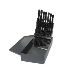 Drill America High Speed Steel Metric Drill Bit Set with Black Oxide Finish (25-Pieces)