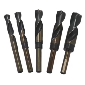 Drill America 9/16 in. - 1 in. High Speed Steel Black and Gold Reduced Shank Drill Bit Set (5-Piece)