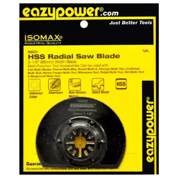 eazypower 3–1/8 in./80 mm Oscillating CRV Radial Saw