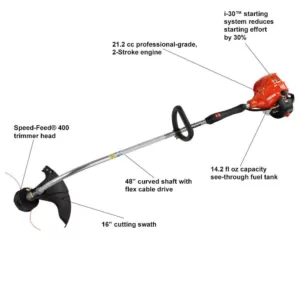 ECHO 21.2 cc Gas 2-Stroke Cycle Curved Shaft Trimmer with Speed-Feed Head