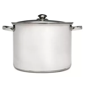 Ecolution Pure Intentions 16 qt. Stainless Steel Stock Pot in Polished Stainless Steel with Glass Lid