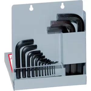 Eklind Short Series Hex-L Key Set with Metal Box Sizes 0.028 in. to 5/8 in. (18-Piece)