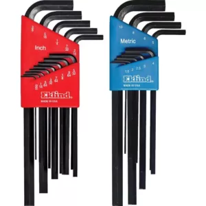 Eklind Combination Hex-L Key Set Sizes 0.050 in. to 3/8 in. and Size 1.5 mm to 10 mm (22-Piece)
