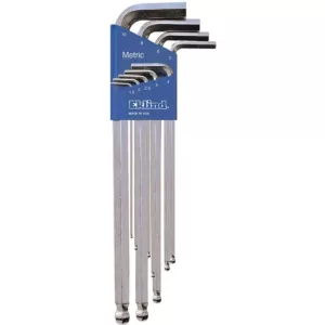 Eklind Extra Long Series Bright Ball-Hex-L Key Set with Holder Size 1.5 mm to  10 mm (9-Piece)