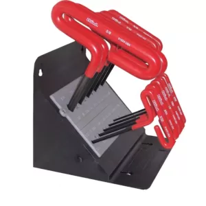 Eklind 6 in. Series Cushion Grip Hex T-Key Set with Stand Sizes 3/32 in. 3/8 in. (10-Piece)